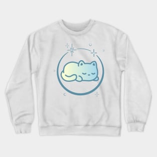 Cute Cat Kitten Kitty in Space Galaxy Crewneck Sweatshirt